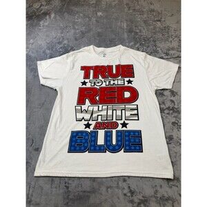 Red, White and Blue Celebrate Patriotic Mens Tshirt sz L Patriotic